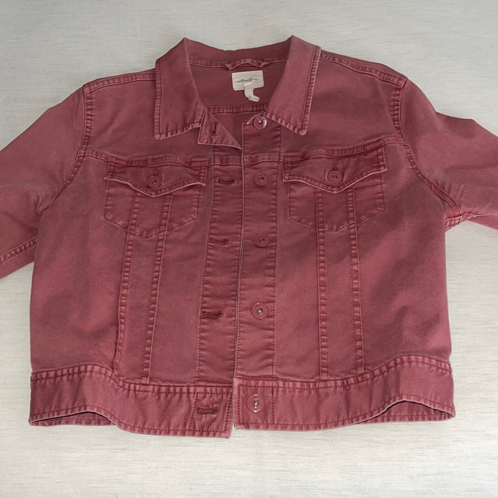 Aritzia Wilfred Free Cropped Red Jacket